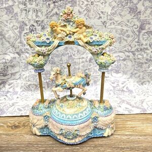 Classic Treasures Horse Carousel Moves Up And Down Love Makes The World Go Round